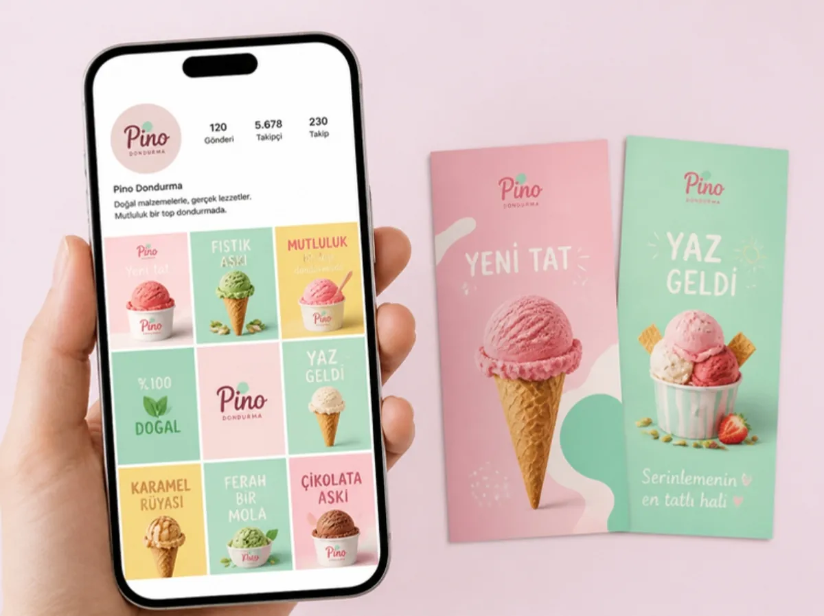 Pino Dondurma sosyal medya gönderi ve hikâye tasarımları