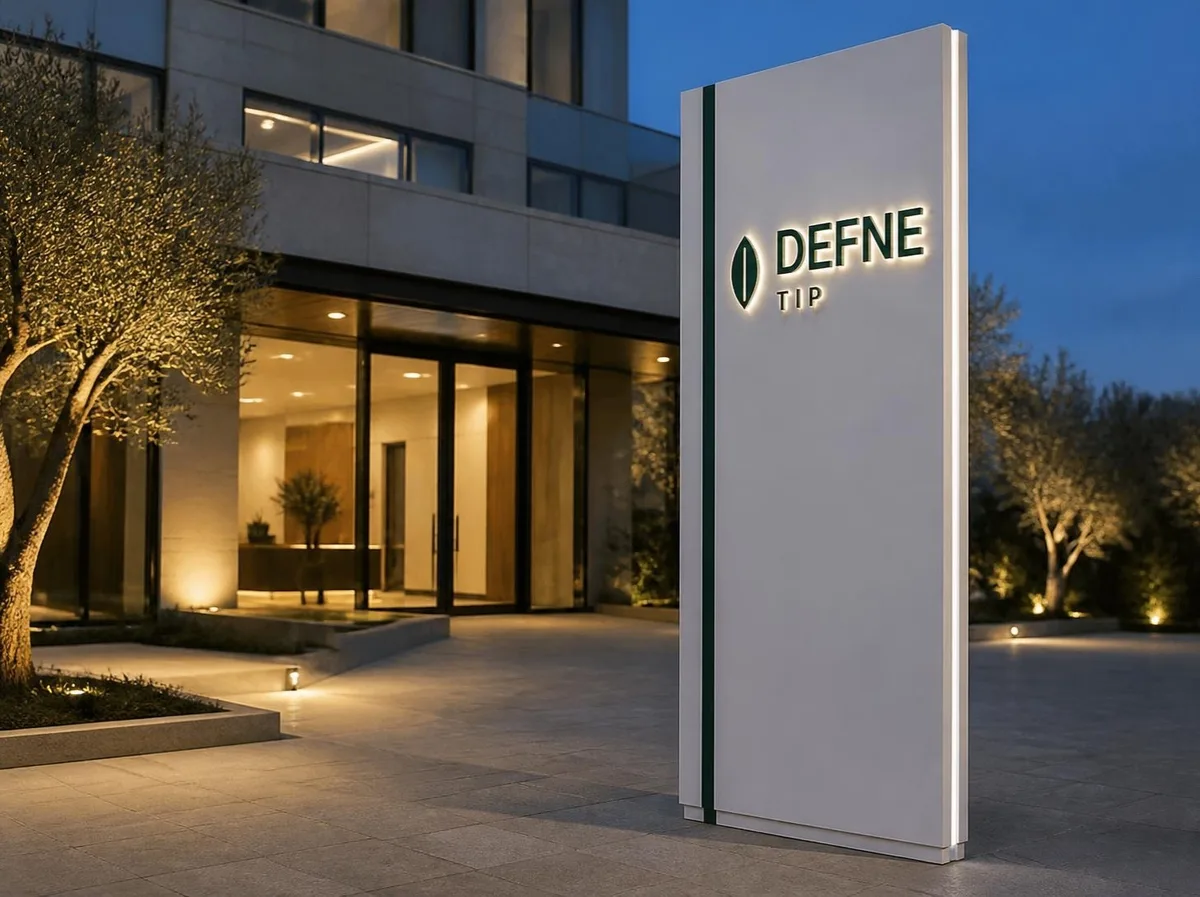Totem, Alüminyum kompozit, ışıklı: Defne Tıp